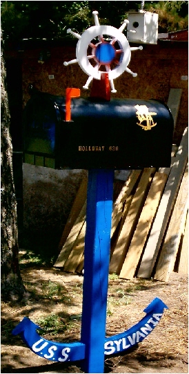 Navy Mailbox, Ship Wheel Mailbox